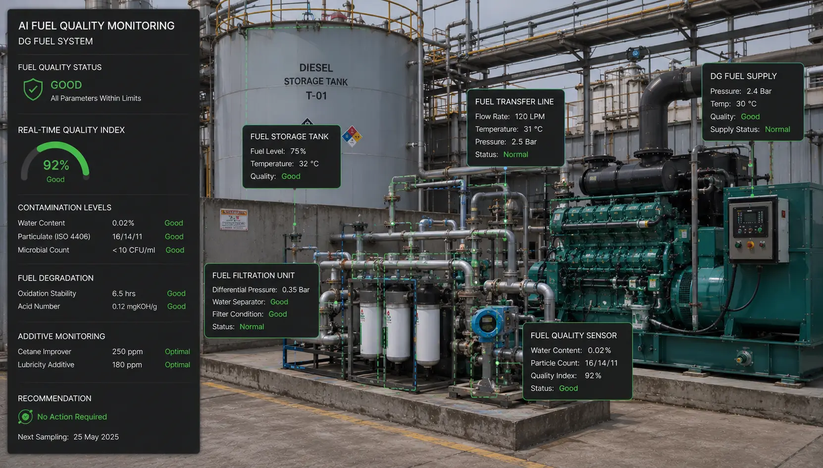 Fuel Quality Monitoring - Genset health monitoring dashboard preview