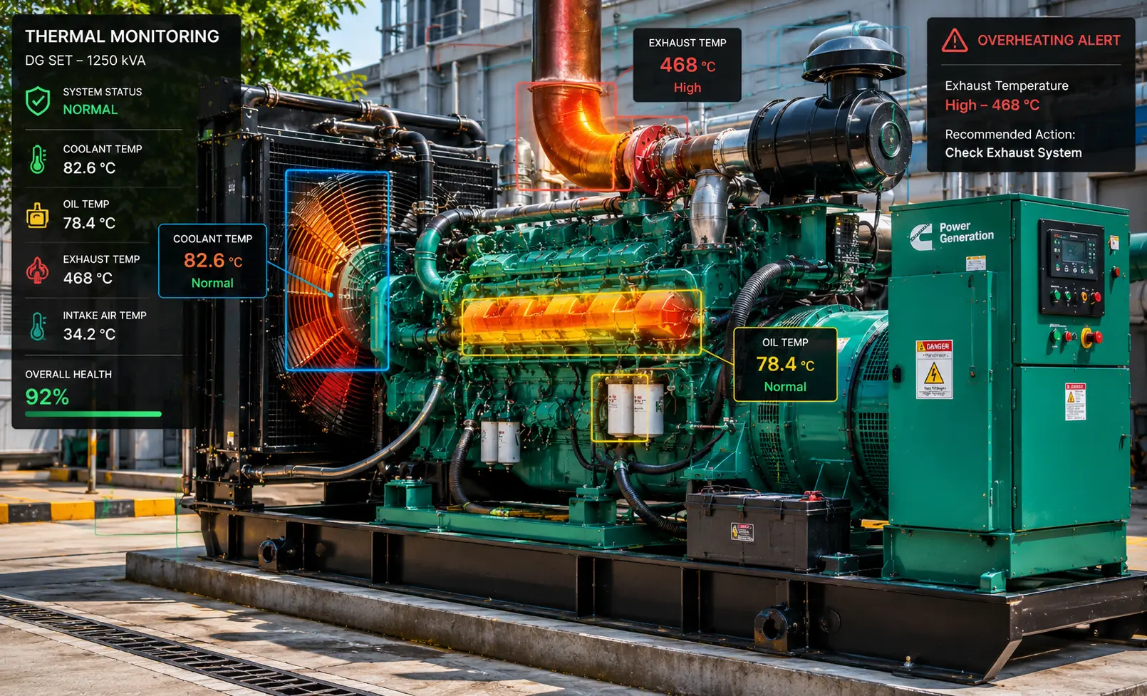 Engine Temperature Monitoring - Genset health monitoring dashboard preview
