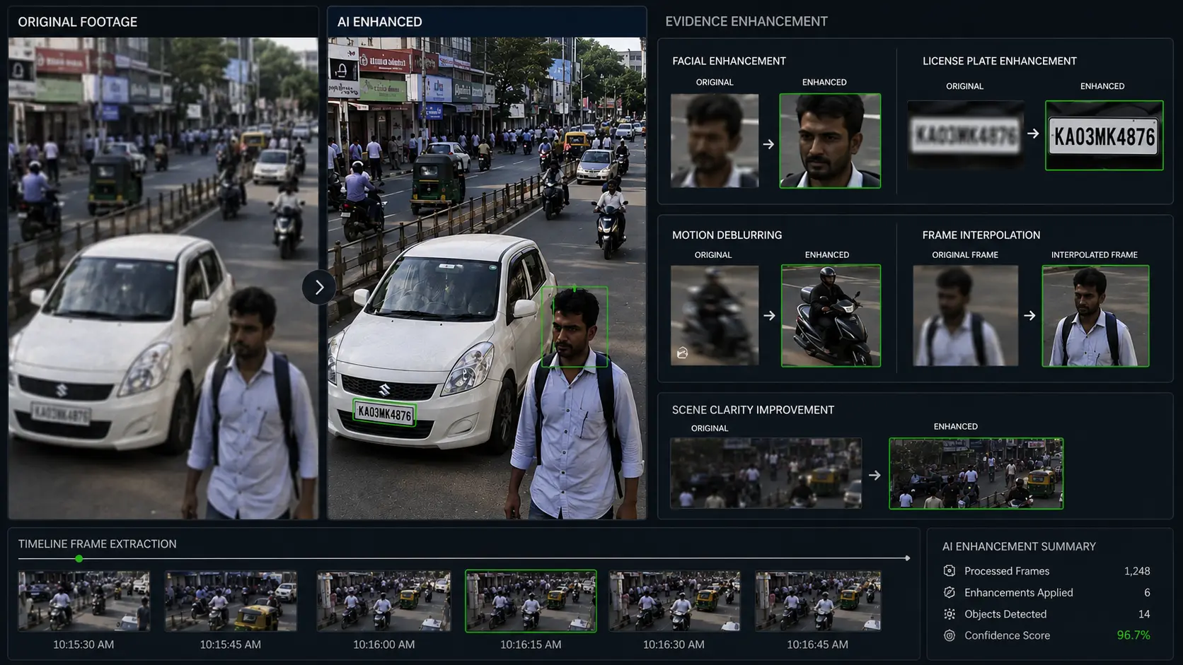 Forensic Video Enhancement - Law enforcement investigation dashboard preview