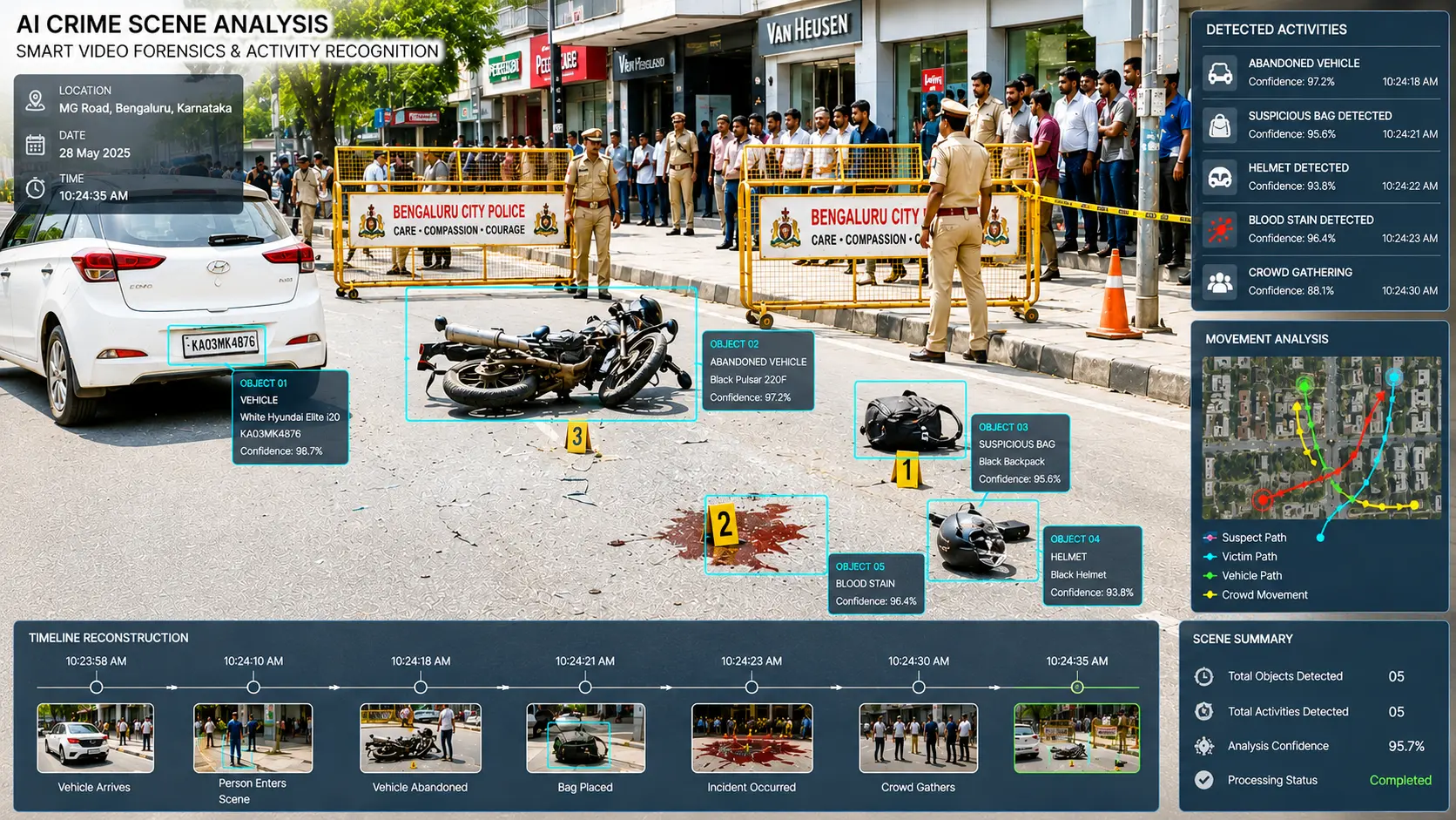 Crime Scene Analysis - Law enforcement investigation dashboard preview