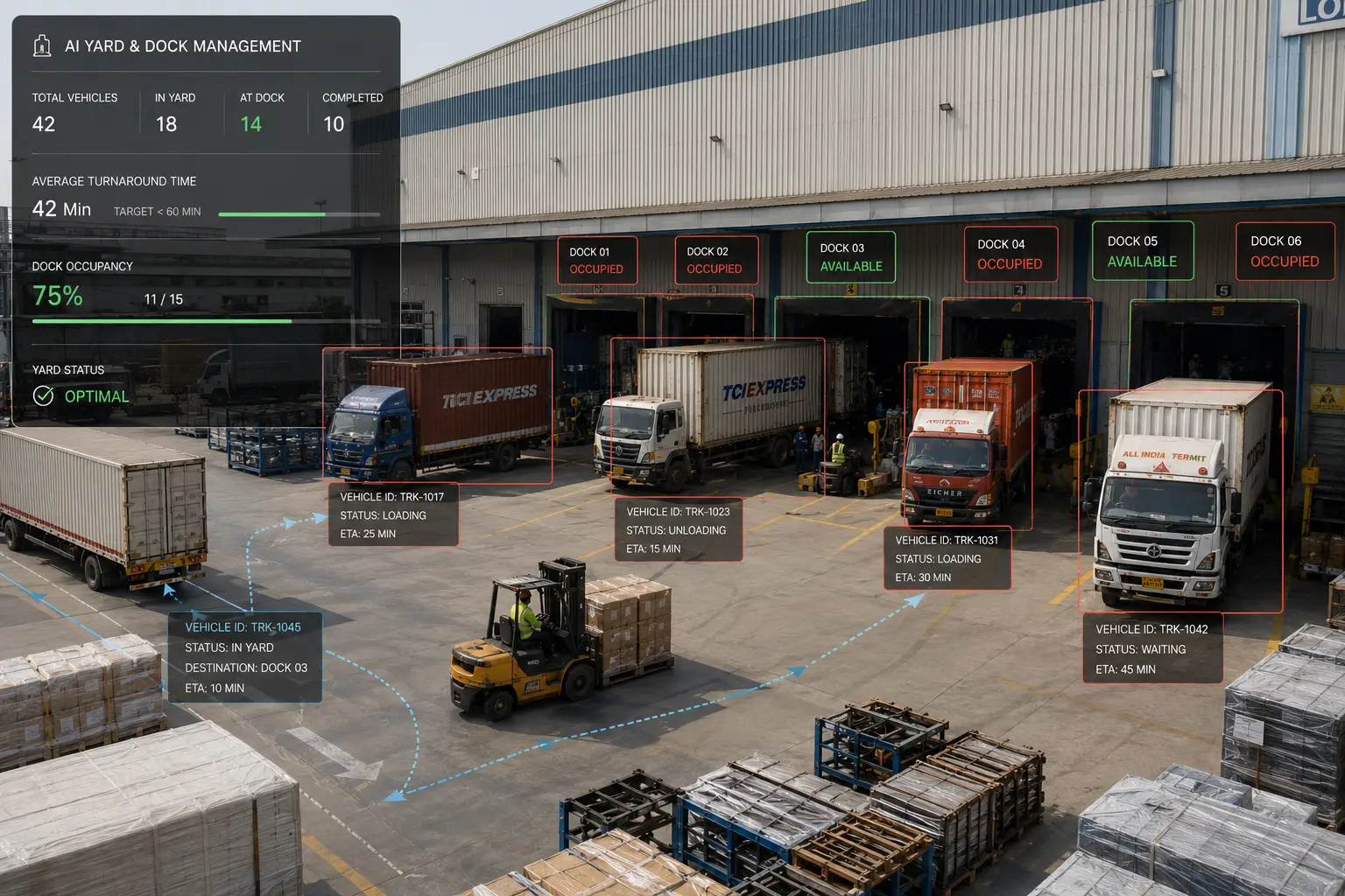 Yard & Dock Management - Operations monitoring dashboard preview