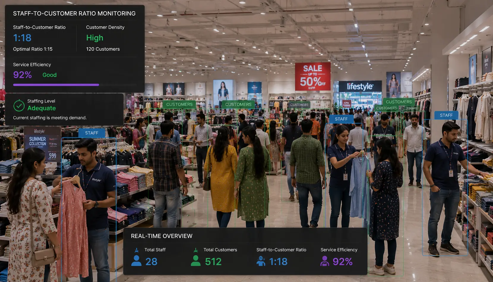 Staff-to-Customer Ratio - People analytics dashboard preview