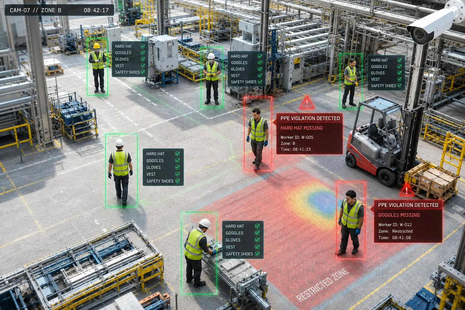 PPE Detection - Safety monitoring dashboard preview