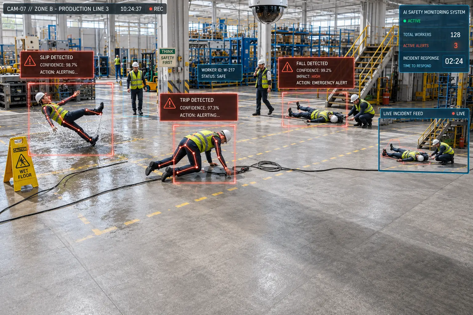 Slip, Trip & Fall Detection - Safety monitoring dashboard preview