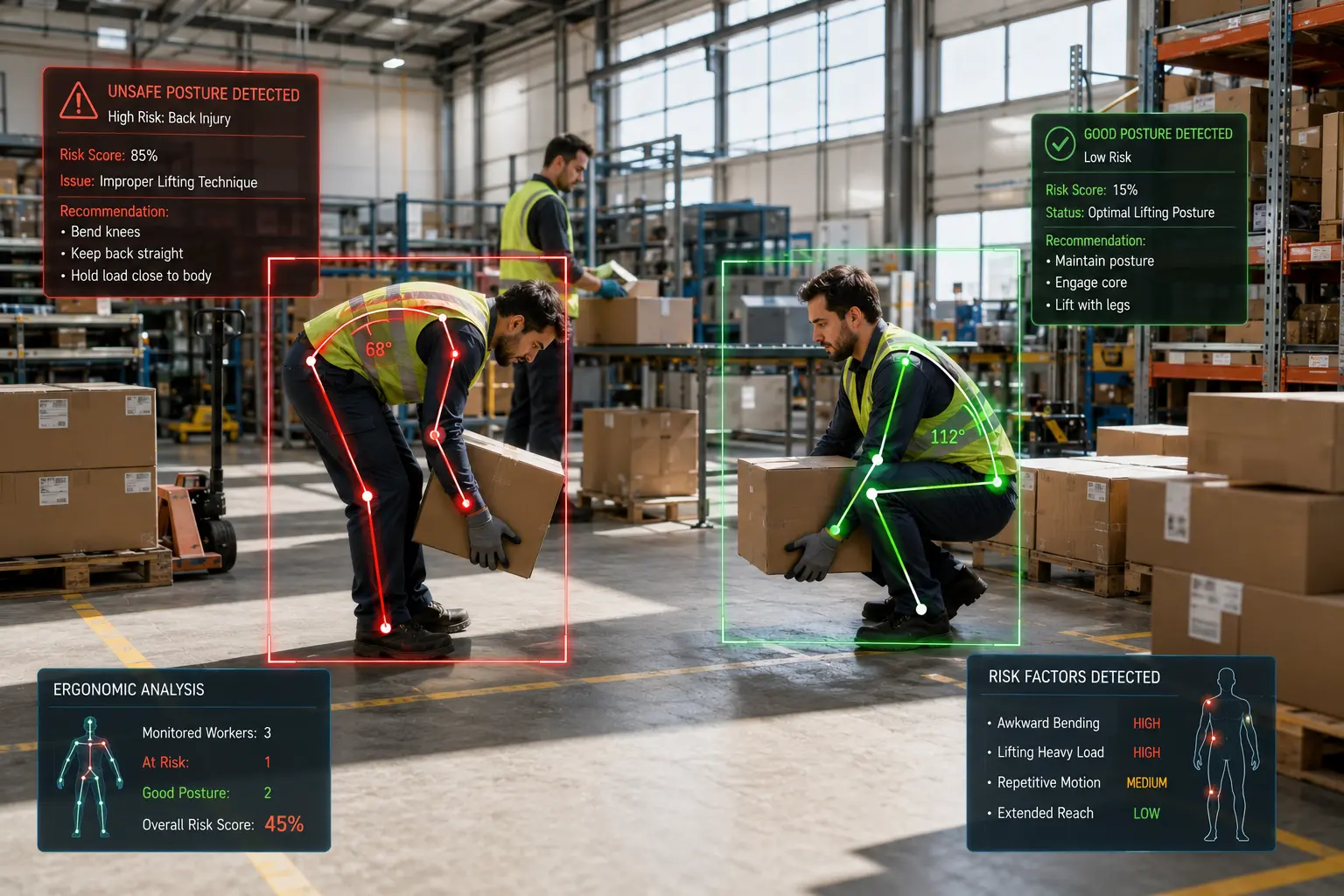 Ergonomic Posture Analysis - Safety monitoring dashboard preview
